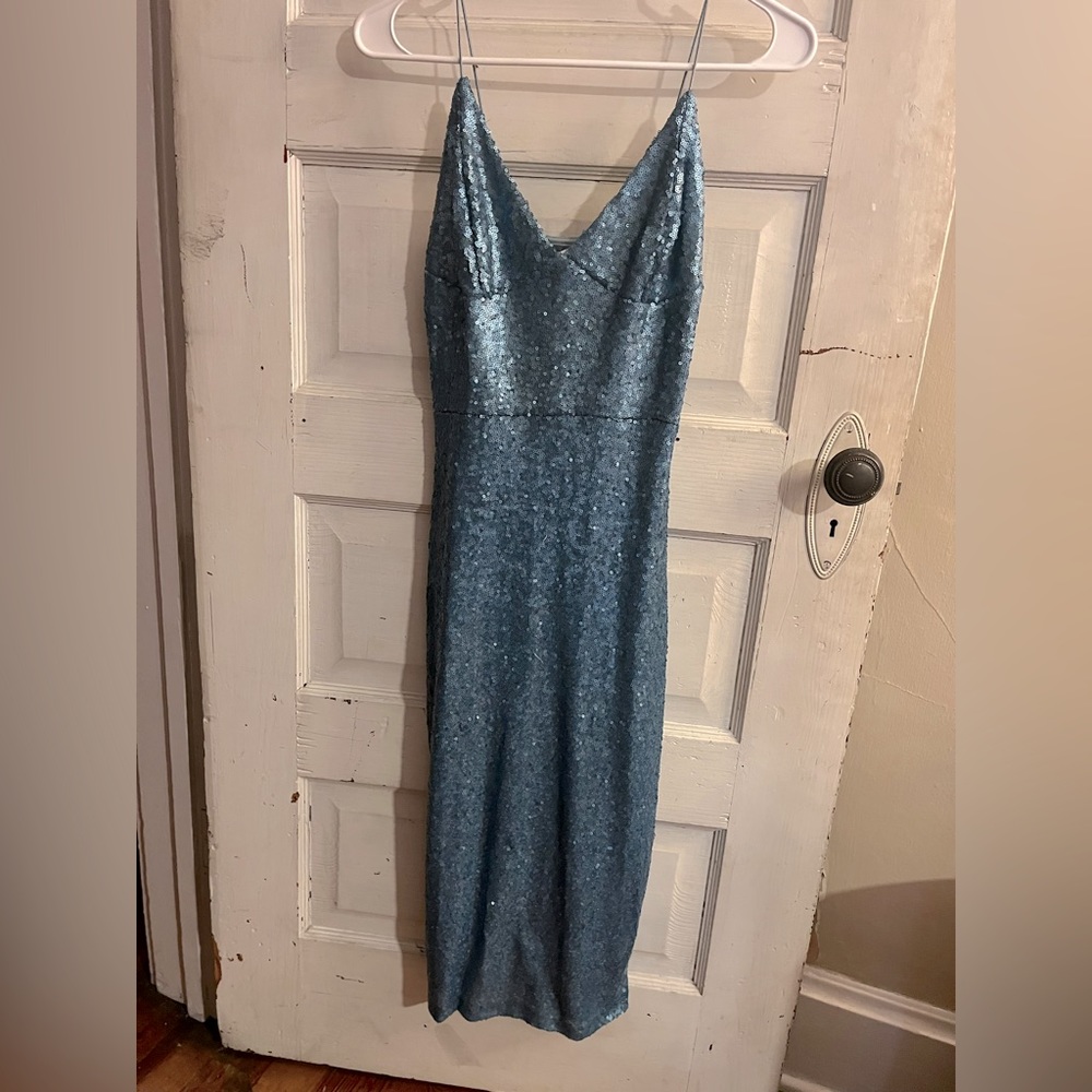ClubL light blue sequin dress
